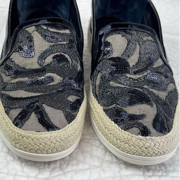 Donald J. Pliner Black and Gray Sequin Loafers - Picture 7 of 10